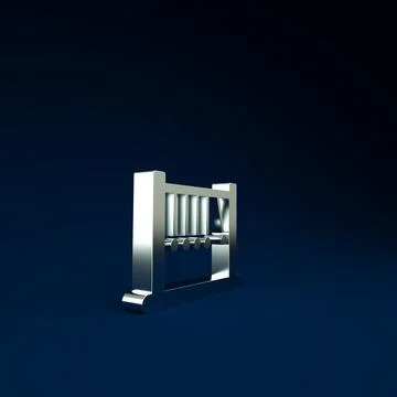 Silver Pendulum icon isolated on blue background. Newtons cradle. Minimalism  Stock Illustration