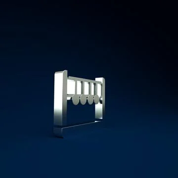 Silver Pendulum icon isolated on blue background. Newtons cradle. Minimalism  Stock Illustration
