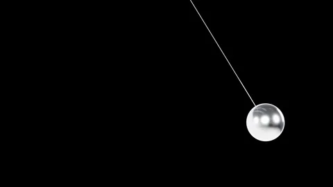 Silver Pendulum Swing Seamless Loop - Metallic Ball on Black Background 스톡 동영상 340407641