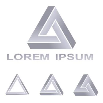 Silver Penrose triangle technology symbol design set 库存插图