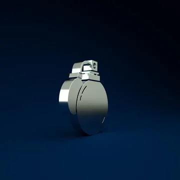 Silver Perfume icon isolated on blue background. 8 March. International Happy Ilustração Stock