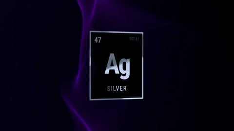 Silver Periodic Table Element Symbol Ag on Dark Background 스톡 동영상 334860250