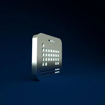 Silver Periodic table of the elements icon isolated on blue background. Minim Stock Illustration