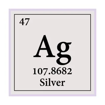 Silver Periodic Table of the Elements Vector illustration eps 10. Stock Illustration