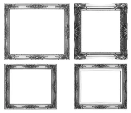 Silver picture  frame Stock Photos