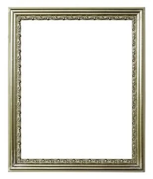 Silver picture frame on white background Stock Illustration