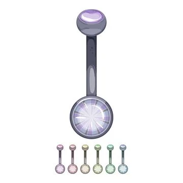 Silver piercing ring cartoon vector graphic Illustrazione stock