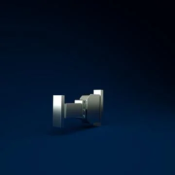 Silver Pipe adapter icon isolated on blue background. Plumbing pipeline parts Stock Illustration