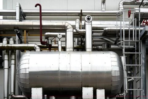 SIlver pipework Stock Photos