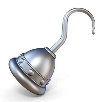 Silver pirate hook 3D Silver pirate hook 3D render illustration isolated o... Stock Photos