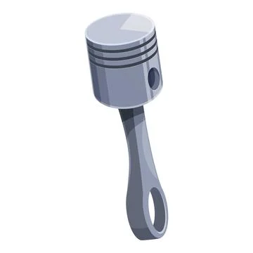 Silver piston engine part for car repairing presenting Stock Illustration