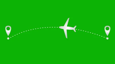 Silver plane destination green Stock Footage 252575623