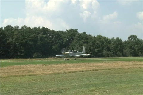Silver Plane Take Off Stock Footage 683287