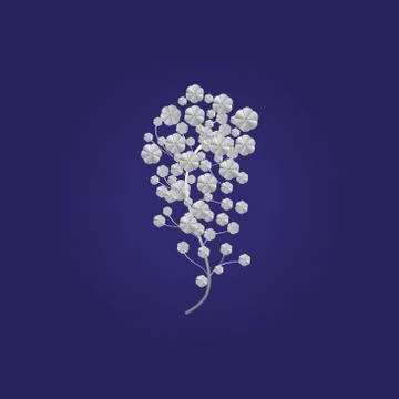 Silver plant on blue background Stock Illustration