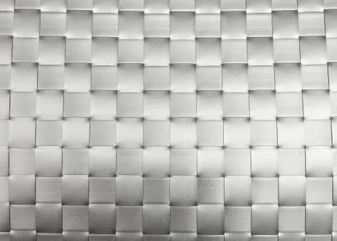 Silver Plastic Weave Texture Wicker Surface Stock Photos