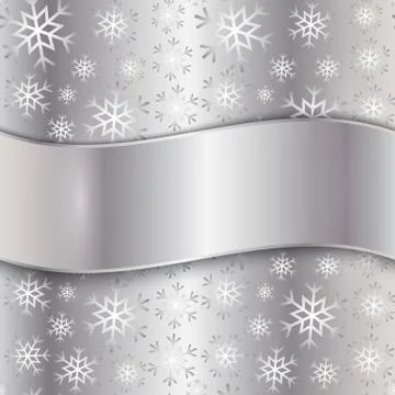 Silver Plate with snowflakes Stock Illustration