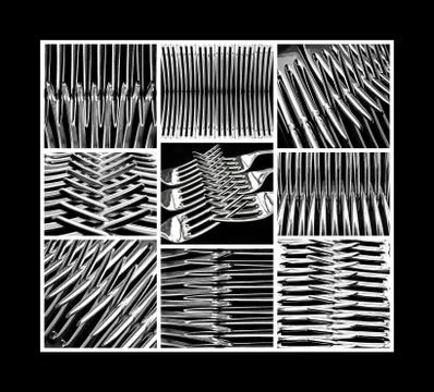 Silver-plated forks Stock Photos