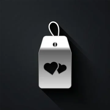 Silver Please do not disturb with heart icon isolated on black background. Hotel Illustration