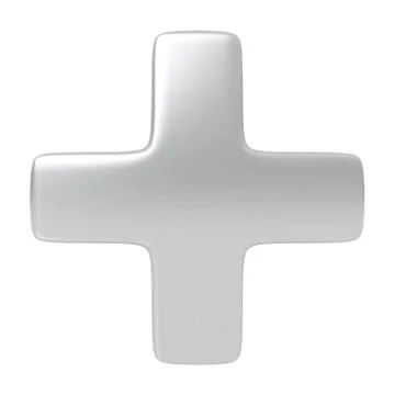 Silver plus sign. Stock Illustration