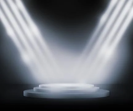 Silver podium spotlight background Stock Illustration