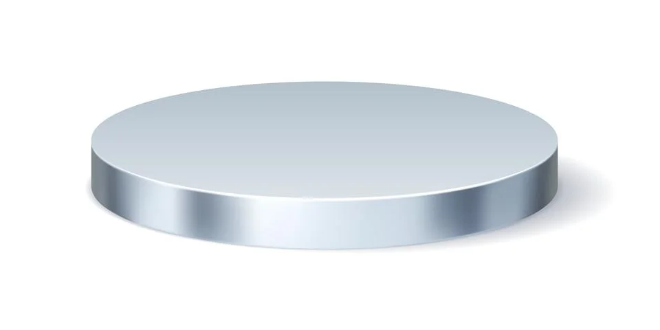 Silver podium stage of 3D round platform pedestal Stock Illustration