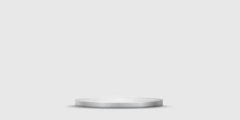 Silver podium stage vector illustration. 3d realistic metallic luxury platform Stock Illustration