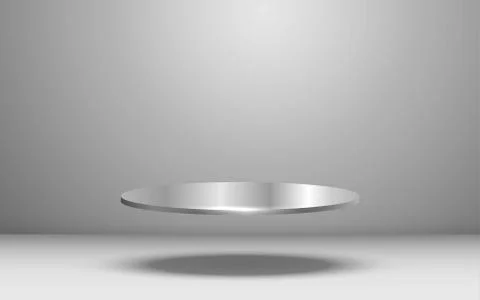 Silver podium in the white studio Stock Illustration