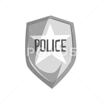 Silver police security badge cartoon vector Illustration ~ Clip Art ...