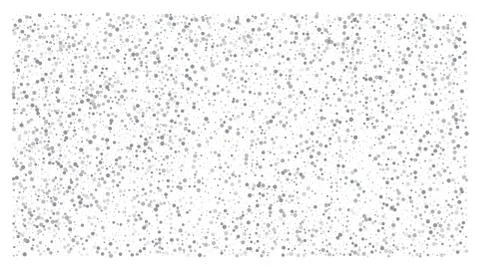 Silver polka dot small confetti on white background Stock Illustration