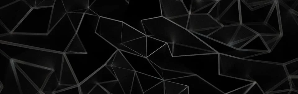 Silver polygonal pattern on the black background. Abstract lines. Illustrazione stock