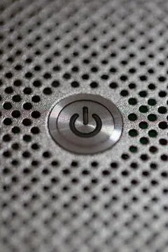 Silver power button Stock Photos