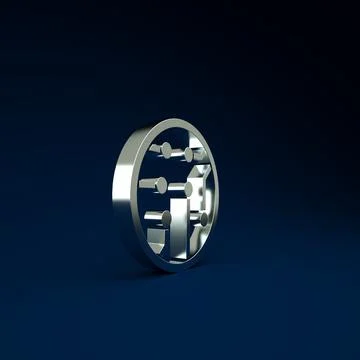 Silver Processor icon isolated on blue background. CPU, central processing un イラスト素材