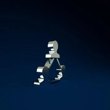 Silver Project team base icon isolated on blue background. Business analysis  Stock Illustration