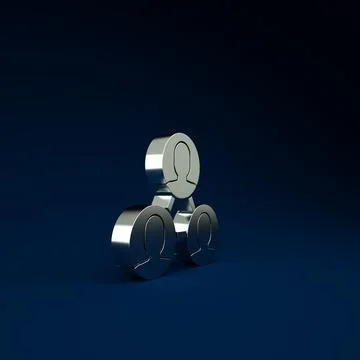 Silver Project team base icon isolated on blue background. Business analysis  Stock Illustration