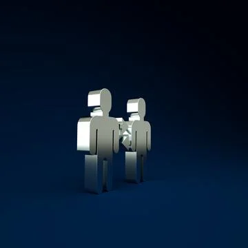 Silver Project team base icon isolated on blue background. Business analysis  Illustrazione stock