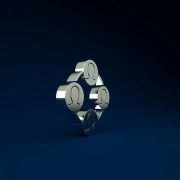 Silver Project team base icon isolated on blue background. Business analysis  Illustrazione stock