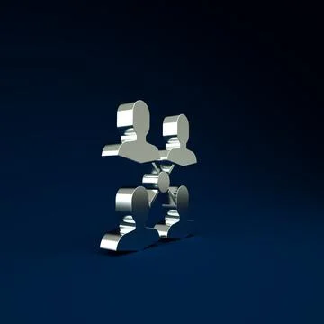 Silver Project team base icon isolated on blue background. Business analysis  스톡 일러스트