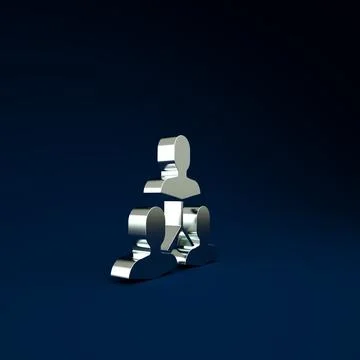 Silver Project team base icon isolated on blue background. Business analysis  Illustrazione stock