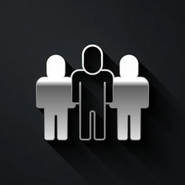 Silver Project team base icon isolated on black background. Business analysis イラスト素材
