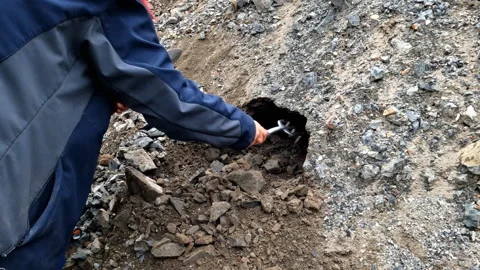 Silver Prospecting Digging Testing and Detection With Beeps Stock Footage 246937565