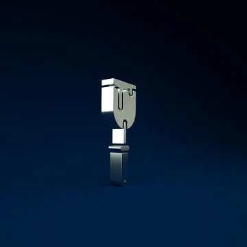 Silver Putty knife icon isolated on blue background. Spatula repair tool. Spa Stock Illustration