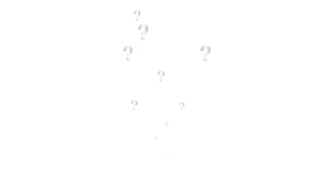 Silver question mark fountain white Stock Footage 257205023