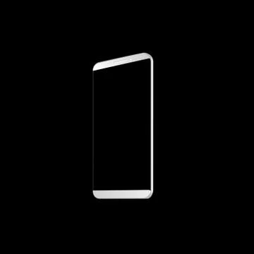 Silver realistic smartphone with transparent screen isolated on black backgro Illustrazione stock