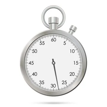 Silver realistic stopwatch Stock Illustration