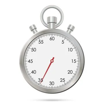 Silver realistic stopwatch Stock Illustration