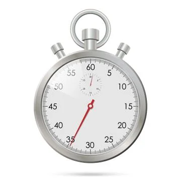 Silver realistic stopwatch Illustrazione stock