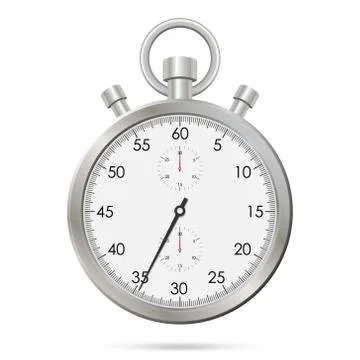 Silver realistic stopwatch Illustrazione stock