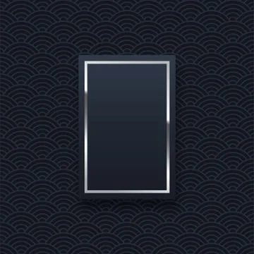 Silver rectangle frame minimalistic template with text space 스톡 일러스트