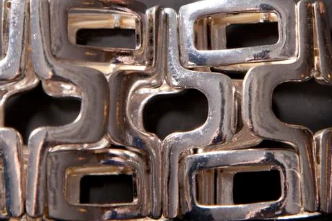 Silver rectangle pattern made from jewelry Stock Photos