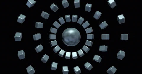 Silver reflective spheres , iris, eye forming circular dispersal patterns Stock Footage 67275354